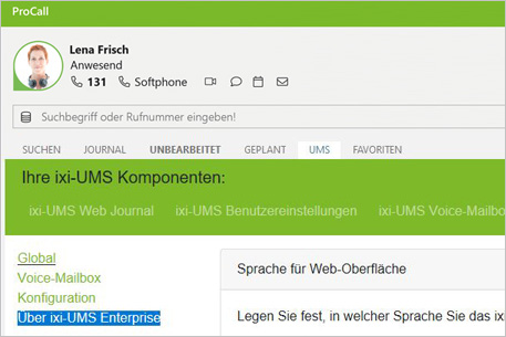 ixi-UMS Enterprise Benutzer Portal - Screenshot