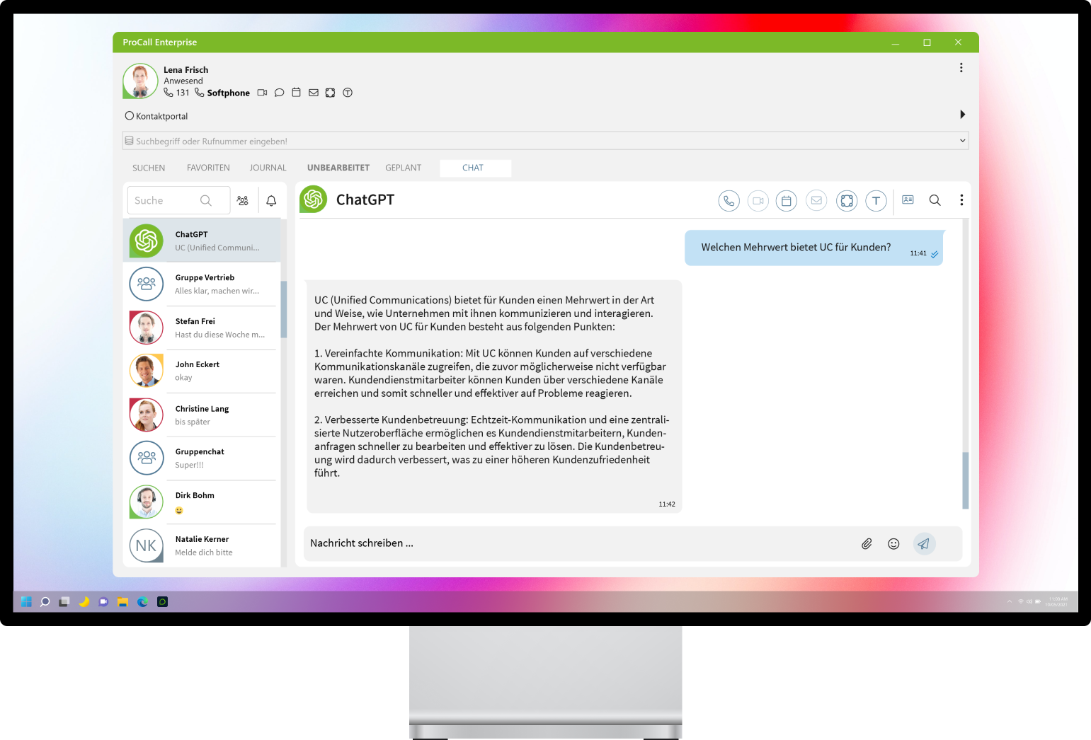 procall 8 chat gpt integration mockup procall 8 chat gpt integration mockup