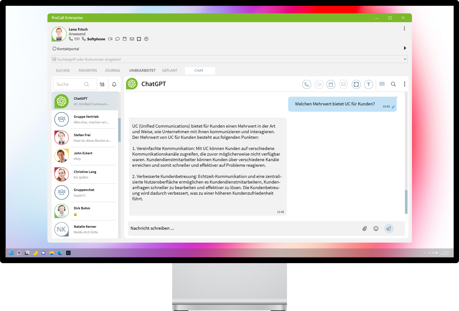 procall 8 chat gpt integration mockup procall 8 chat gpt integration mockup