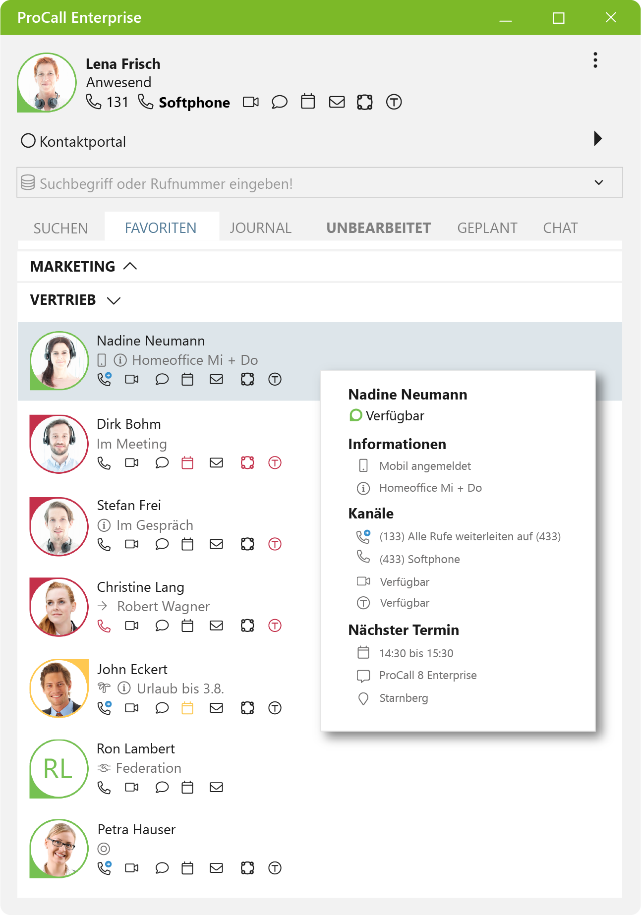 estos procall8enterprise favoriten tooltip de